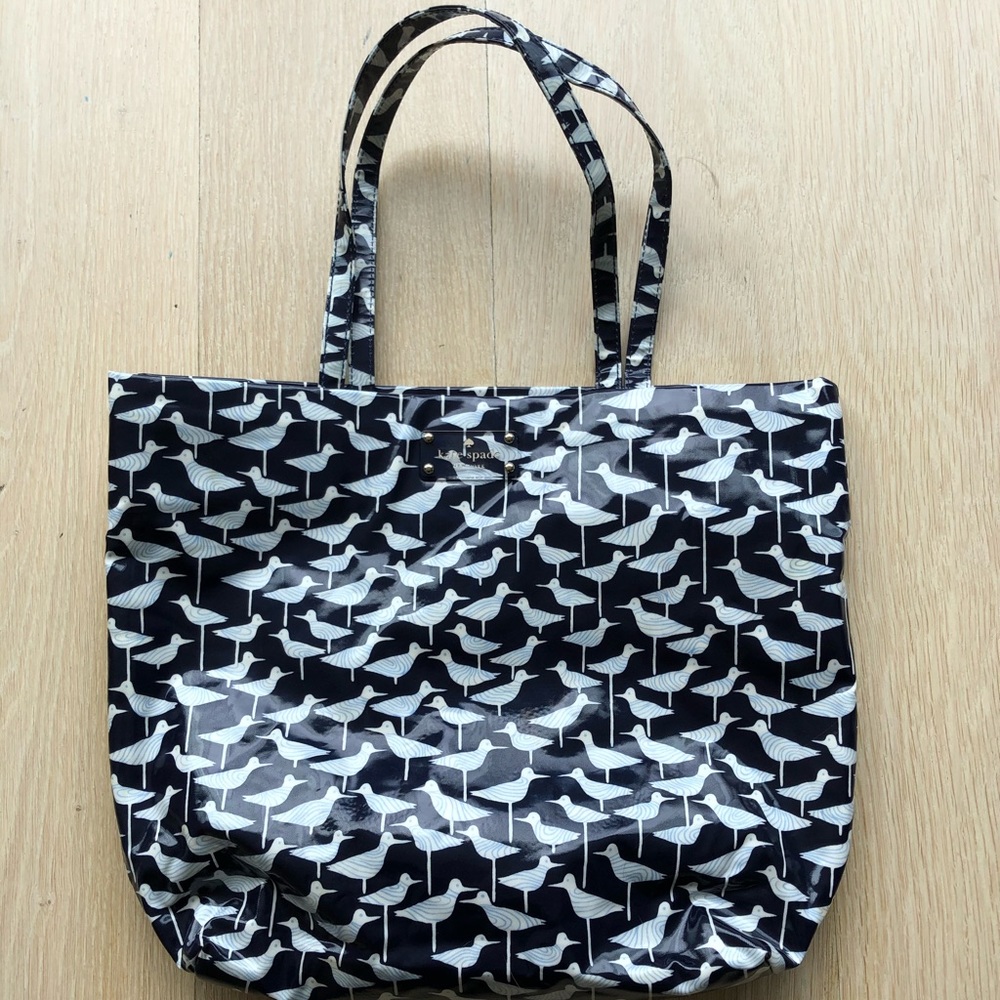 Kate spade white bird patterned bag